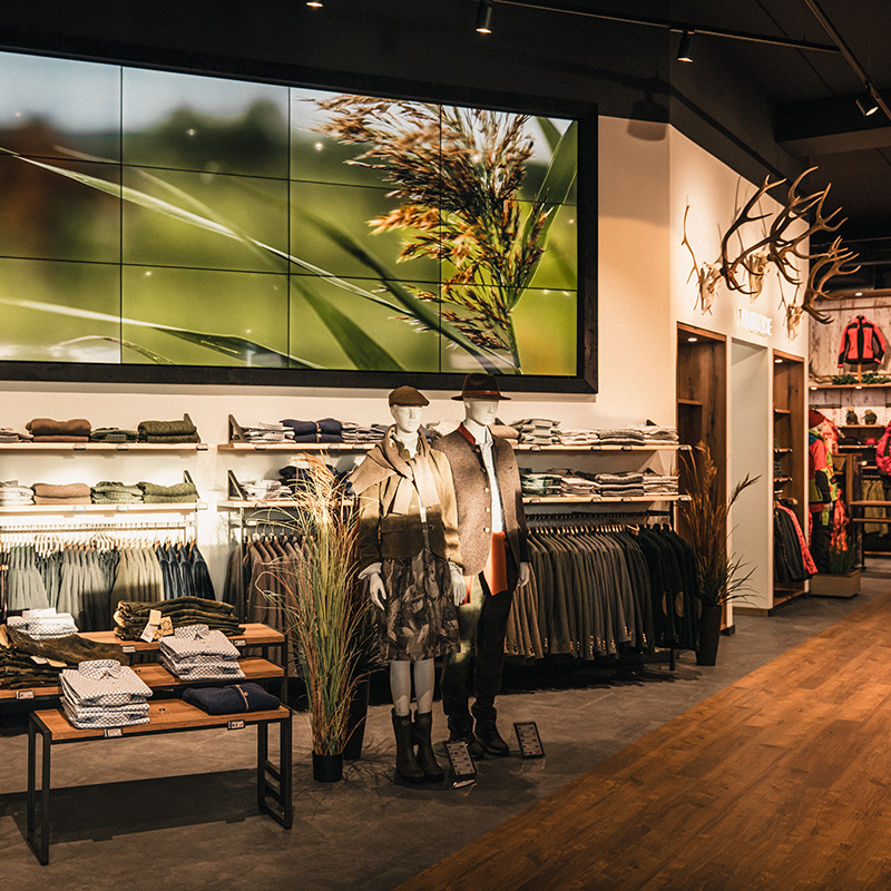 Sound concept and signage systems for retail